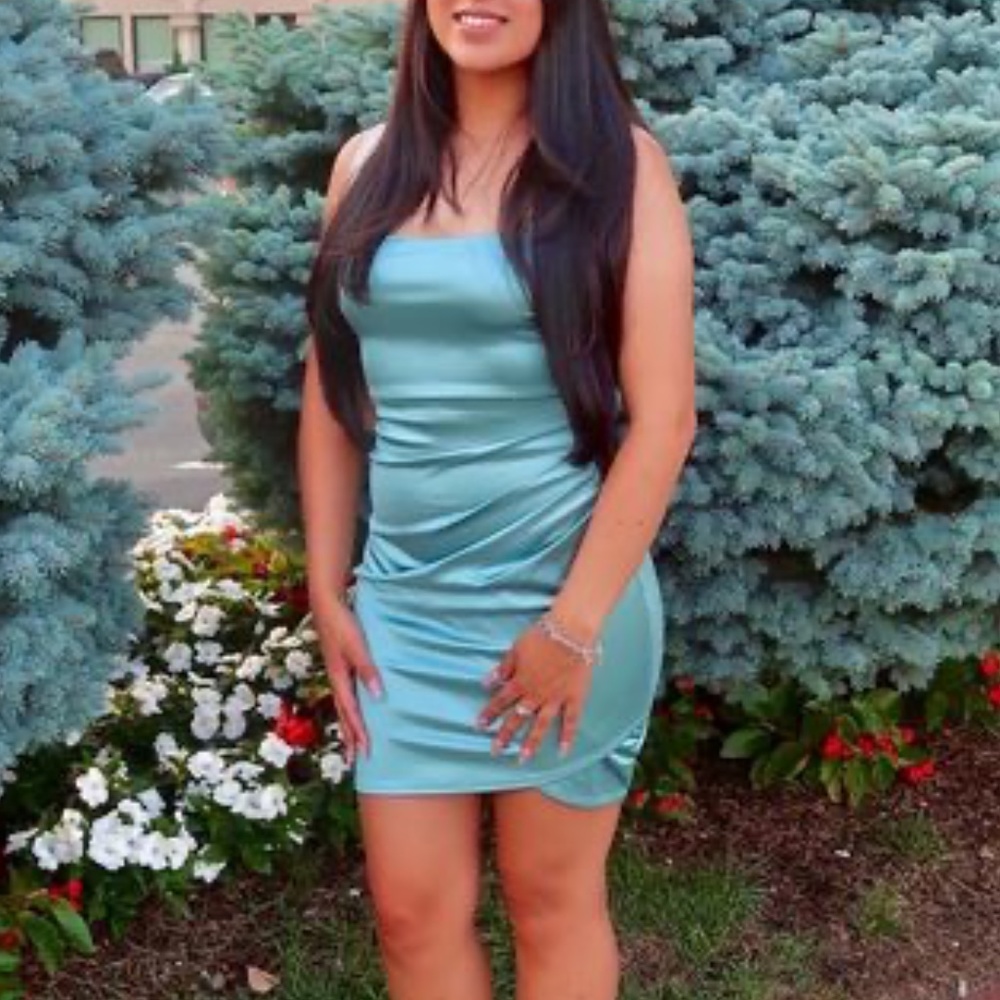 Aqua Silk Dress